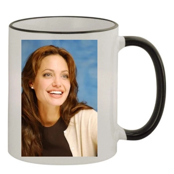 Angelina Jolie 11oz Colored Rim & Handle Mug