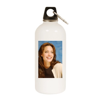 Angelina Jolie White Water Bottle With Carabiner