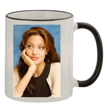 Angelina Jolie 11oz Colored Rim & Handle Mug