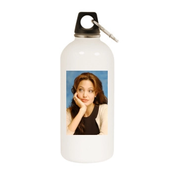 Angelina Jolie White Water Bottle With Carabiner