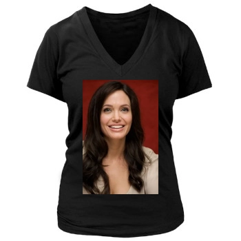 Angelina Jolie Women's Deep V-Neck TShirt