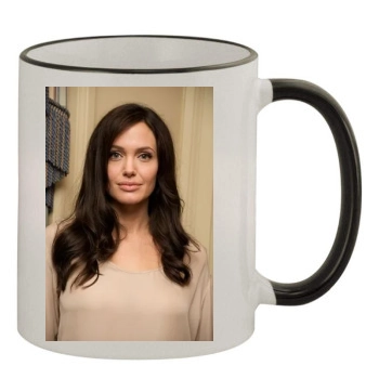 Angelina Jolie 11oz Colored Rim & Handle Mug