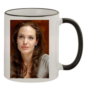 Angelina Jolie 11oz Colored Rim & Handle Mug