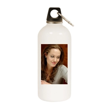 Angelina Jolie White Water Bottle With Carabiner