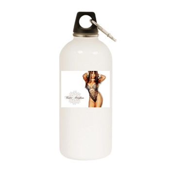 Traci Bingham White Water Bottle With Carabiner