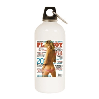 Tricia Helfer White Water Bottle With Carabiner