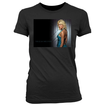 Tricia Helfer Women's Junior Cut Crewneck T-Shirt