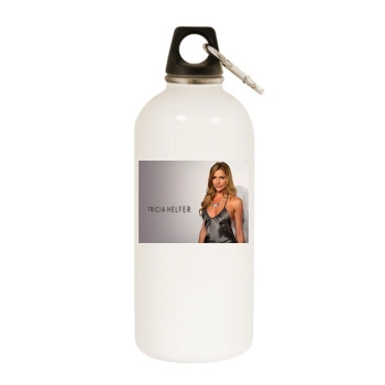 Tricia Helfer White Water Bottle With Carabiner