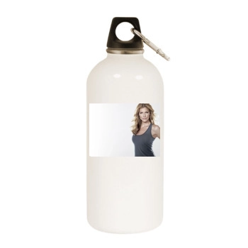 Tricia Helfer White Water Bottle With Carabiner