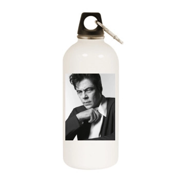 Benicio del Toro White Water Bottle With Carabiner