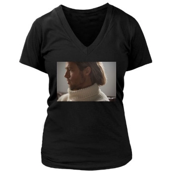 Brad Pitt Women's Deep V-Neck TShirt