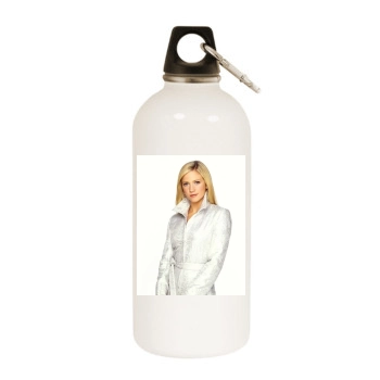 Brittany Snow White Water Bottle With Carabiner