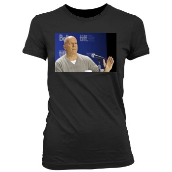 Bruce Willis Women's Junior Cut Crewneck T-Shirt