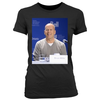 Bruce Willis Women's Junior Cut Crewneck T-Shirt