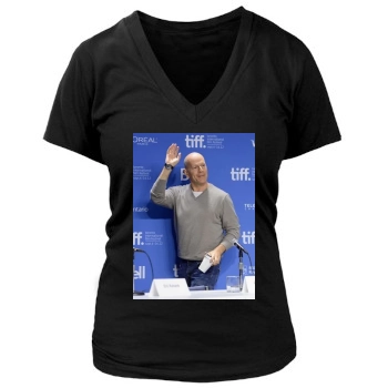 Bruce Willis Women's Deep V-Neck TShirt