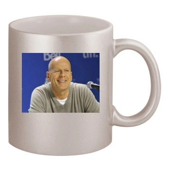 Bruce Willis 11oz Metallic Silver Mug