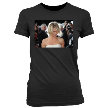 Cameron Diaz Women's Junior Cut Crewneck T-Shirt