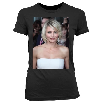 Cameron Diaz Women's Junior Cut Crewneck T-Shirt