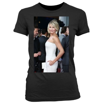 Cameron Diaz Women's Junior Cut Crewneck T-Shirt