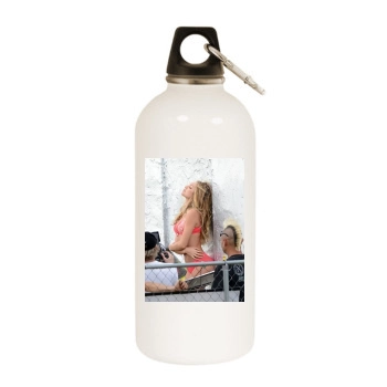 Candice Swanepoel White Water Bottle With Carabiner