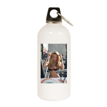 Candice Swanepoel White Water Bottle With Carabiner