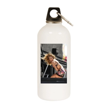 Candice Swanepoel White Water Bottle With Carabiner