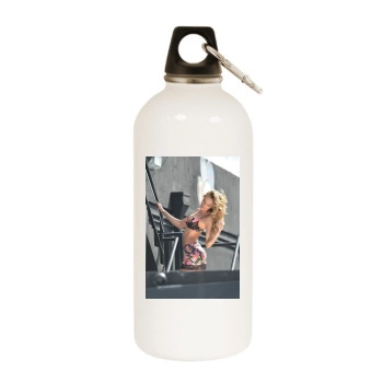 Candice Swanepoel White Water Bottle With Carabiner