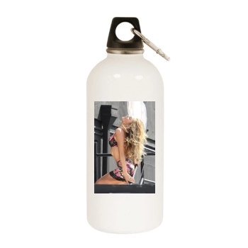 Candice Swanepoel White Water Bottle With Carabiner