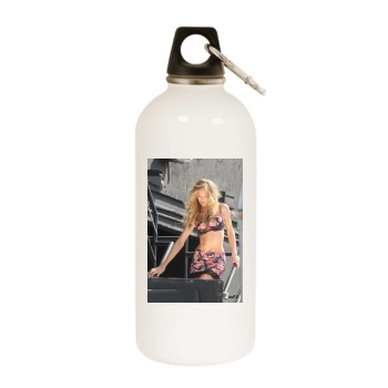 Candice Swanepoel White Water Bottle With Carabiner