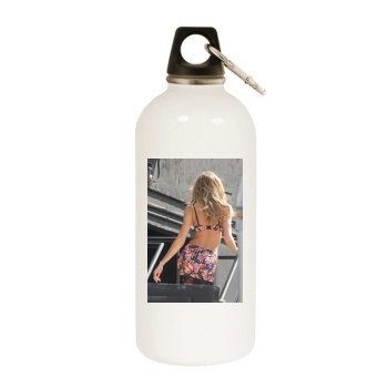 Candice Swanepoel White Water Bottle With Carabiner