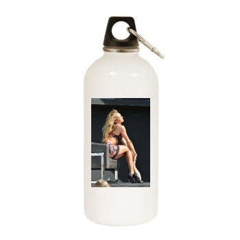 Candice Swanepoel White Water Bottle With Carabiner