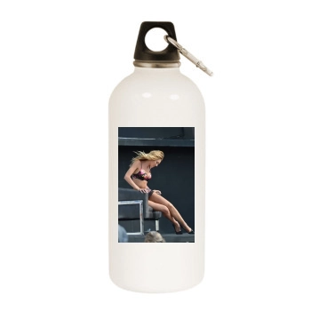 Candice Swanepoel White Water Bottle With Carabiner