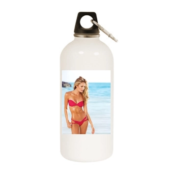 Candice Swanepoel White Water Bottle With Carabiner