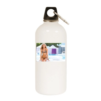 Candice Swanepoel White Water Bottle With Carabiner