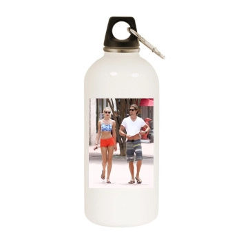 Candice Swanepoel White Water Bottle With Carabiner