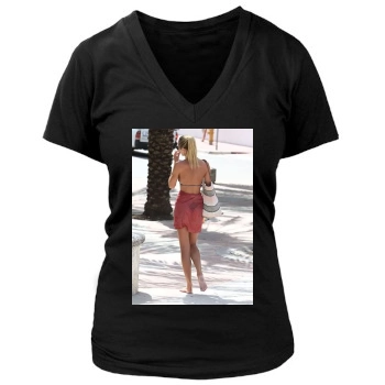 Candice Swanepoel Women's Deep V-Neck TShirt