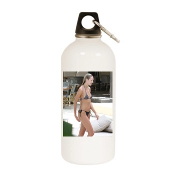 Candice Swanepoel White Water Bottle With Carabiner