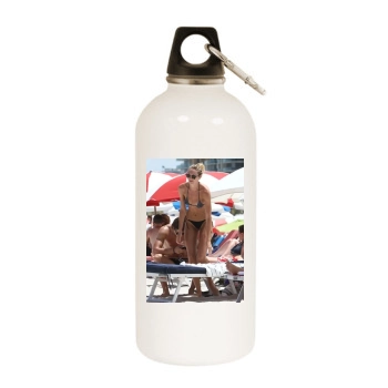 Candice Swanepoel White Water Bottle With Carabiner