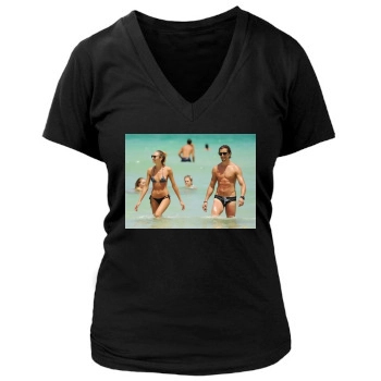 Candice Swanepoel Women's Deep V-Neck TShirt