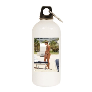 Candice Swanepoel White Water Bottle With Carabiner