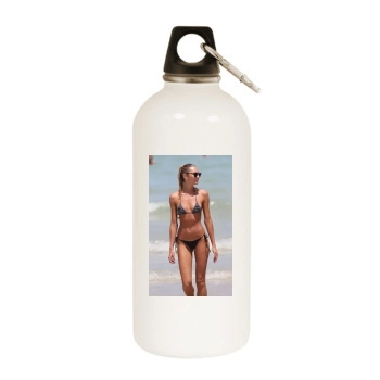 Candice Swanepoel White Water Bottle With Carabiner