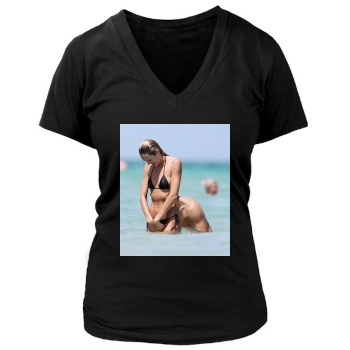 Candice Swanepoel Women's Deep V-Neck TShirt