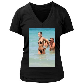 Candice Swanepoel Women's Deep V-Neck TShirt