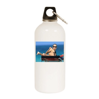 Candice Swanepoel White Water Bottle With Carabiner