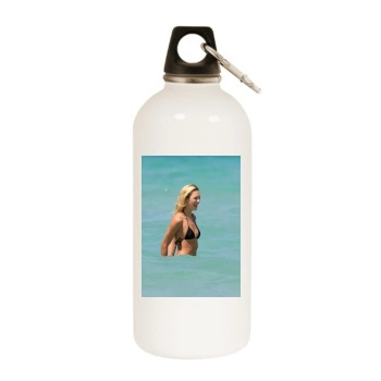 Candice Swanepoel White Water Bottle With Carabiner