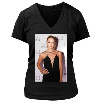 Candice Swanepoel Women's Deep V-Neck TShirt