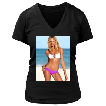 Candice Swanepoel Women's Deep V-Neck TShirt