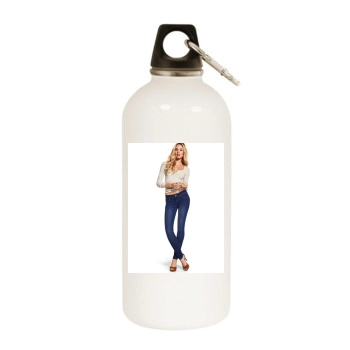 Candice Swanepoel White Water Bottle With Carabiner