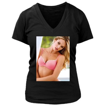 Candice Swanepoel Women's Deep V-Neck TShirt