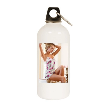 Candice Swanepoel White Water Bottle With Carabiner